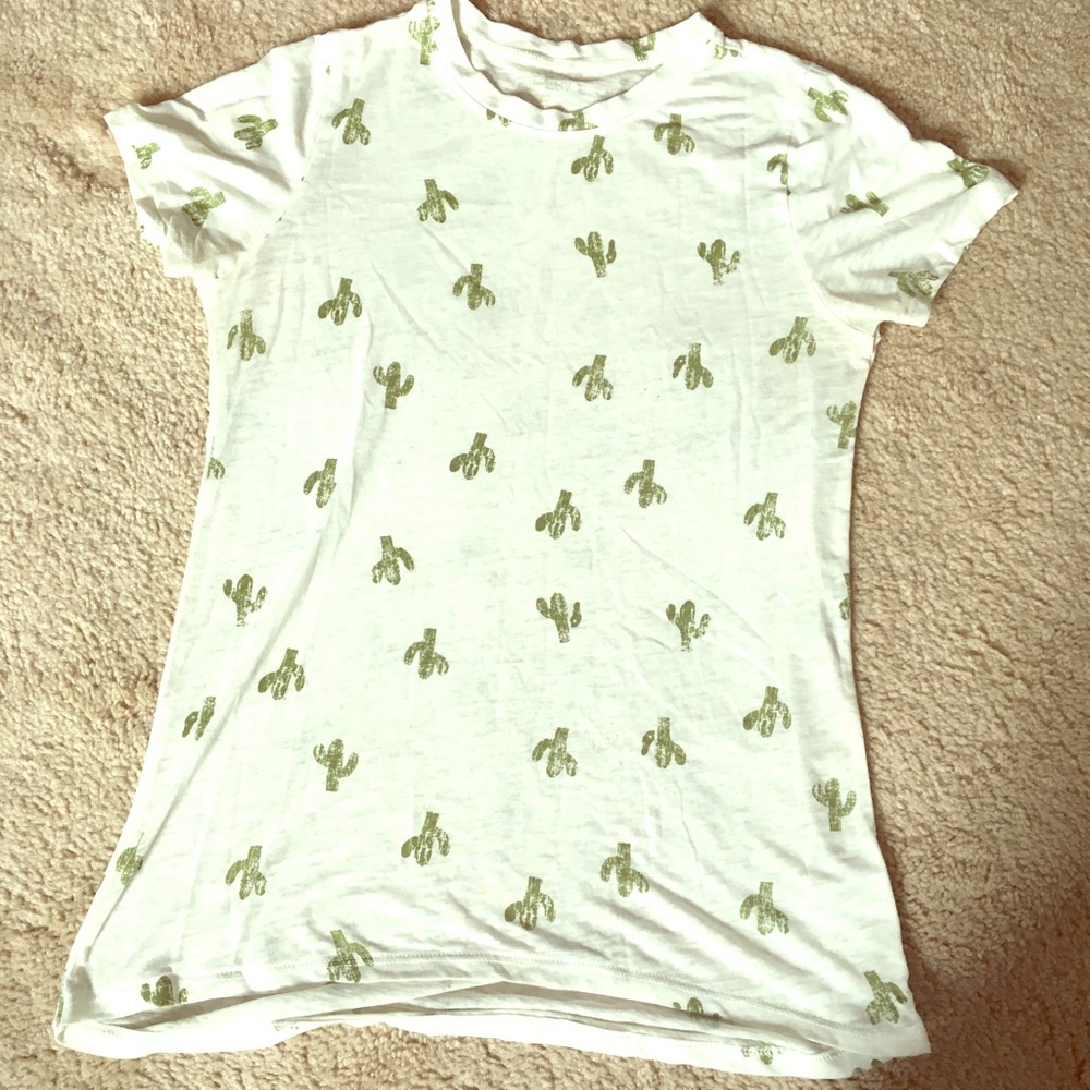 White cactus tee